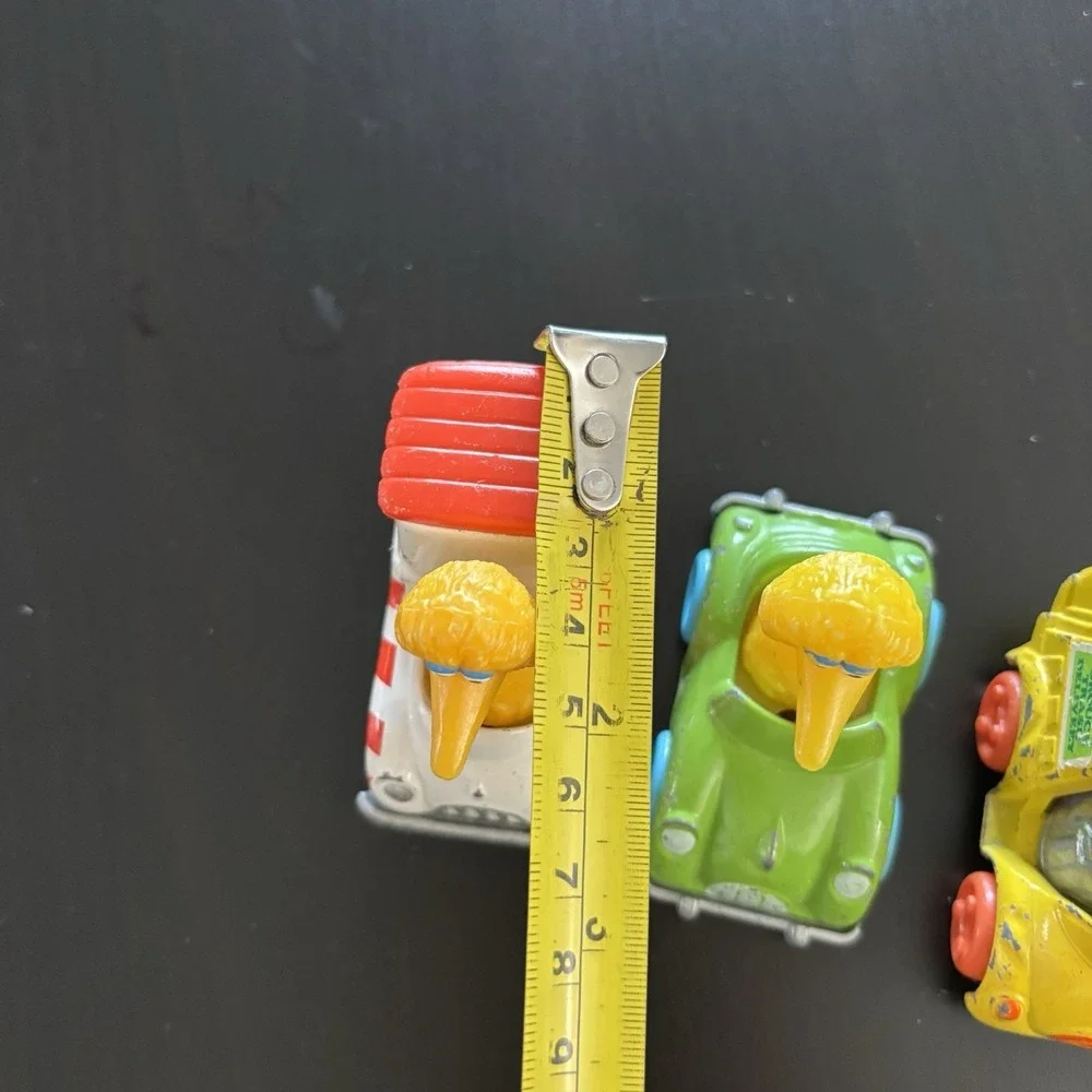 Vintage 1980s Playskool Sesame Street Cars‎ Diecast Big Bird Oscar Grouch Lot 3
